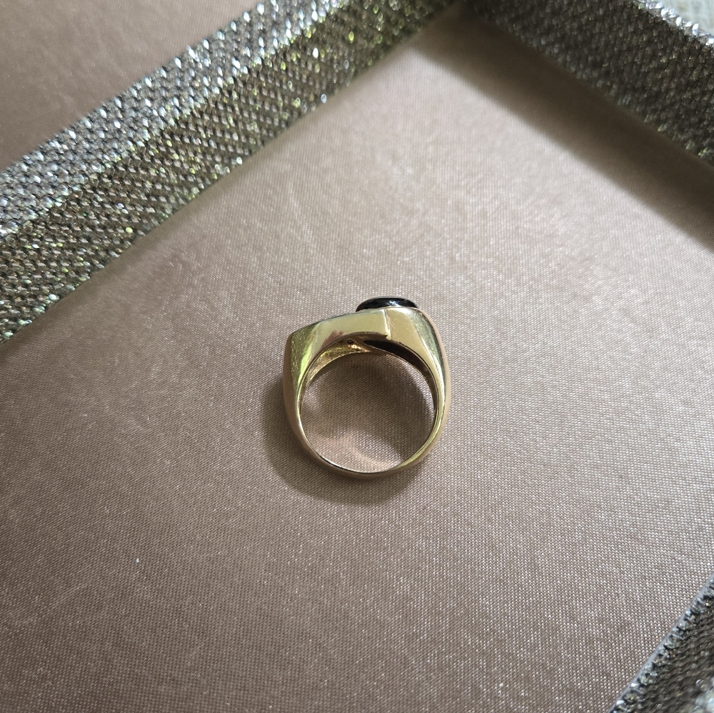 Vintage 14k Gold Sapphire Moonstone Ring - Picture 3 of 15